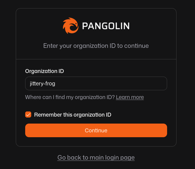 Enter Org. ID Enter Org. ID